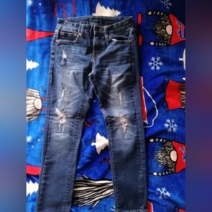 Aeropostal Super Skinny Torn Faded Jeans